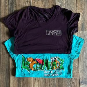 Slim fit womens tshirts purple and teal size M & L